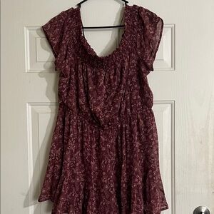 Floral Burgundy Romper